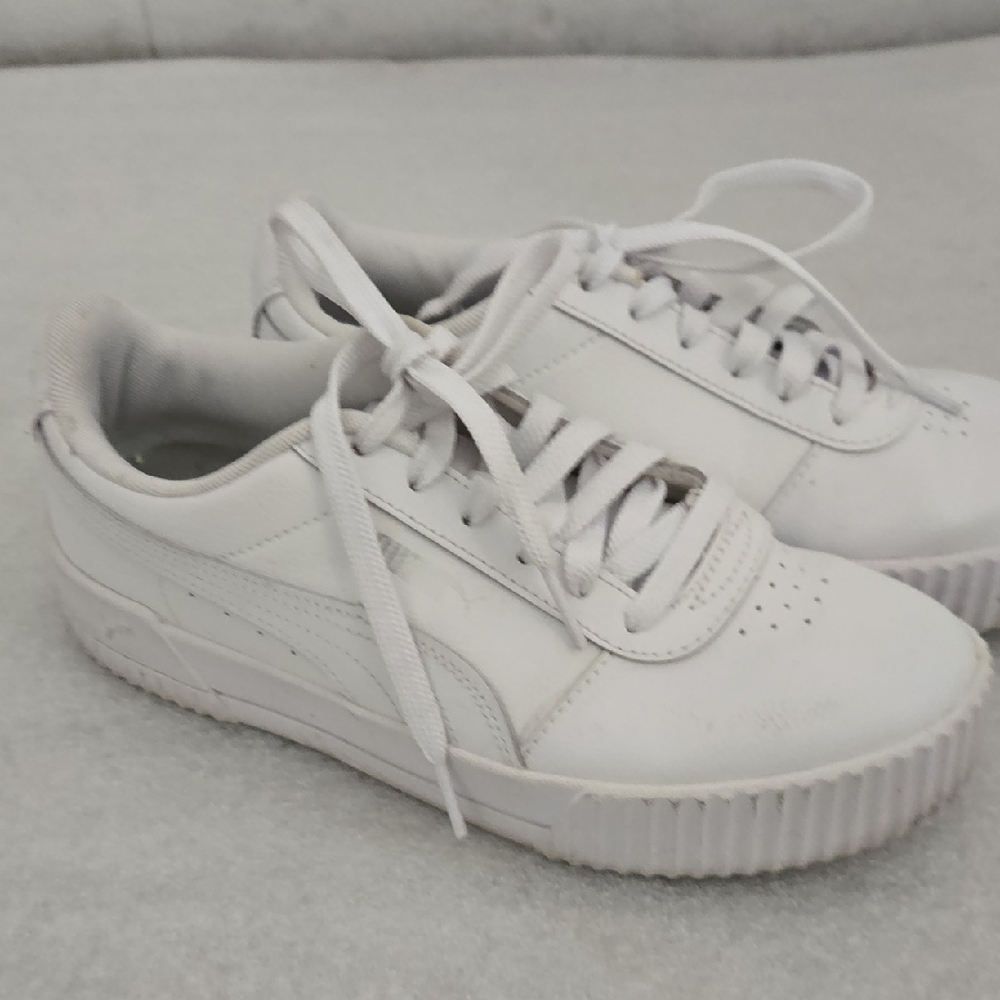 Puma White Sneakers with Platform Sole